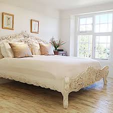 French Rococo Bed Antique White