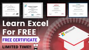 free certificate free excel training