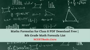 maths formulas for class 8