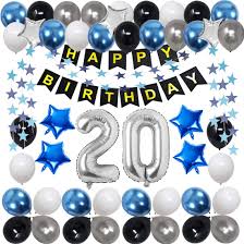 20th birthday party ideas for her. Amazon Com 20th Birthday Decorations For Men Women Boy Girl Blue Black Birthday Party Supplies With 20 Silver Number Balloon Happy Birthday Banner For 20th And 2nd Birthday Party Toys Games