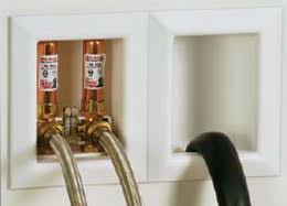 The laundry diverter valve (b) is usually mounted on the wall behind the washer, or where it is one side of the valve diverts water into the standpipe through an air gap, the other through the wall or. Washing Machine Outlet Boxes