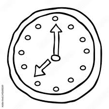 Black And White Wall Clock Cartoon