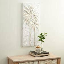 Metal Gold Relief Palm Tree Wall Decor