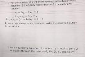 Solved Linear Algebra 1 For Which