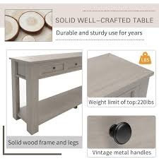 Rustic Wood Rectangle Console Table
