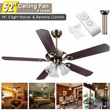 Yescom 11cfl002 52in503 25 52 Inch Ceiling Fan With Light Kit Bronze For Sale Online Ebay
