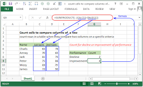 excel count compare columns of a row