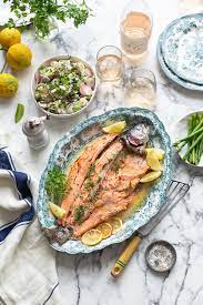 baked whole trout with herbs lemon recipe