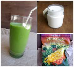 mango or pineapple coconut spinach smoothie by frugal nutrition 0 75 per smoothie
