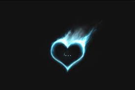 blue heart flame wallpaper love
