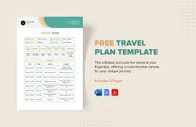 travel plan template in word pdf