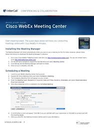webex meeting center user guide intercall