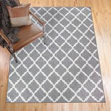 my magic carpet moroccan trellis washable area rug 5 x7 gray grey