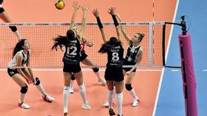 Each team tries to score points by grounding a ball on the other team's court under organized rules. Besiktas Kadin Voleybol Takimi Kume Dustu Spor Haberleri Voleybol