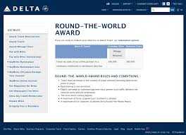 Delta Airlines Round The World Skymiles Chart 180000 On Sale