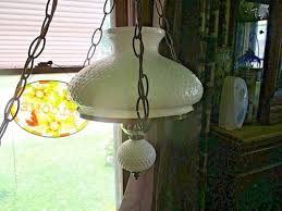 Hanging Lamp Hobnail Milk Glass