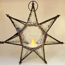 Moroccan Star Lanterns 7 Point Clear