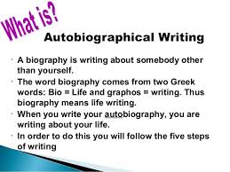    write example of student biography 