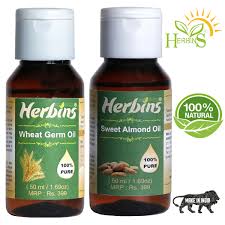 Despite the name, wheat germ oil doesn't leave your hair feeling greasy and it helps you to feed you hair with the nutrients it needs to look its best. Herbins Wheat Germ Oil Sweet Almond Oil Combo For Skin Care Anti Aging Hair Growth Massage Herbins