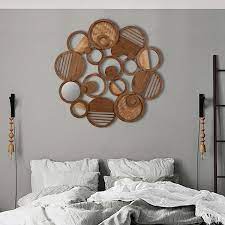 Vintage Wood Round Wall Decor Home Art