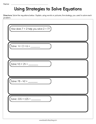 Solve Equations Worksheet