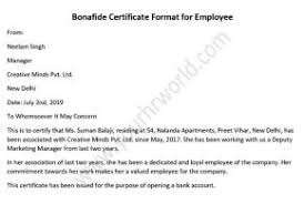 list their contact information and the date. Bonafide Certificate Format For Employee Employment Certificates Doc