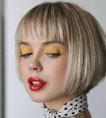 Ryan simpkins looks sweet and adorable with this one of the best short fringe hairstyles. Short Angled Bob Bob Hairstyles For Fine Hair Bob Hairstyles Short Hair Styles