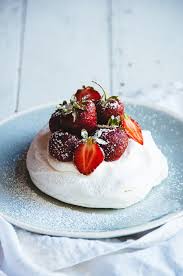 Meringue powder is a fine white powder made primarily from dried egg whites, with cornstarch to keep it from clumping while stored and some food . Strawberries And Cream Pavlova