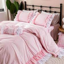 luxury ruffle dprincess pink bedding