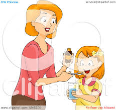 Vitamin d isn't the only supplement that could boost your chances of surviving covid. Clipart Of A Caucasian Mother Giving Her Daughter Vitamins Or Supplements Royalty Free Vector Illustration By Bnp Design Studio 1246200