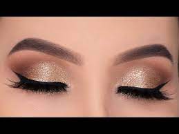 golden glitter eye makeup tutorial