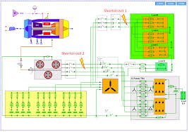 It shows the components of the circuit as simplified shapes, and the power and signal connections between the devices. Aircraft Electric System Simulation Toolkit Electric Systems