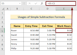 timesheet formula in excel 5 exles