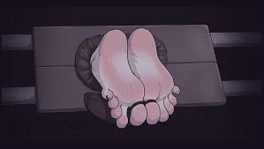 Cartoon feet lick