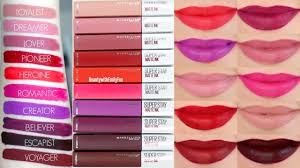 Maybelline Superstay Matte Ink Liquid Lipsticks Lip Swatches Review