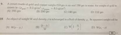 What is the density of copper? Relative Density Questions And Answers Topperlearning