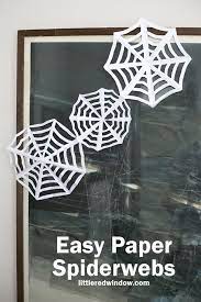 easy paper spiderwebs little red window