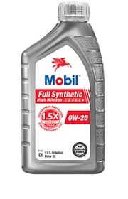 mobil full synthetic high mileage 0w 20