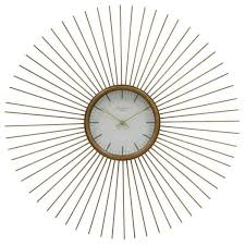 retro starburst metal wall clock large