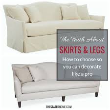 choose between a sofa skirt or legs