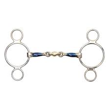 Two Ring Gag w/Lozenge Blue Alloy - Equine Outfitters LLC