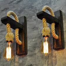 Rope Cord Wall Edison Sconces Rustic