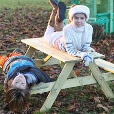 Children S Wooden Picnic Garden Table