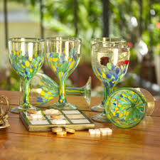 Colorful Recycled Wine Glasses From