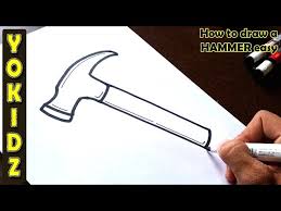 how to draw a hammer easy you