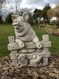 Reconstituted Stone Garden Pig And
