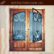 Decorative Glass Double Doors With