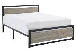 Metal And Wood Bed Black And Grey