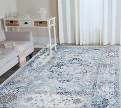 blue amaryllis synthetic rug