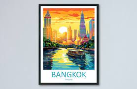 Bangkok Travel Print Wall Art Bangkok